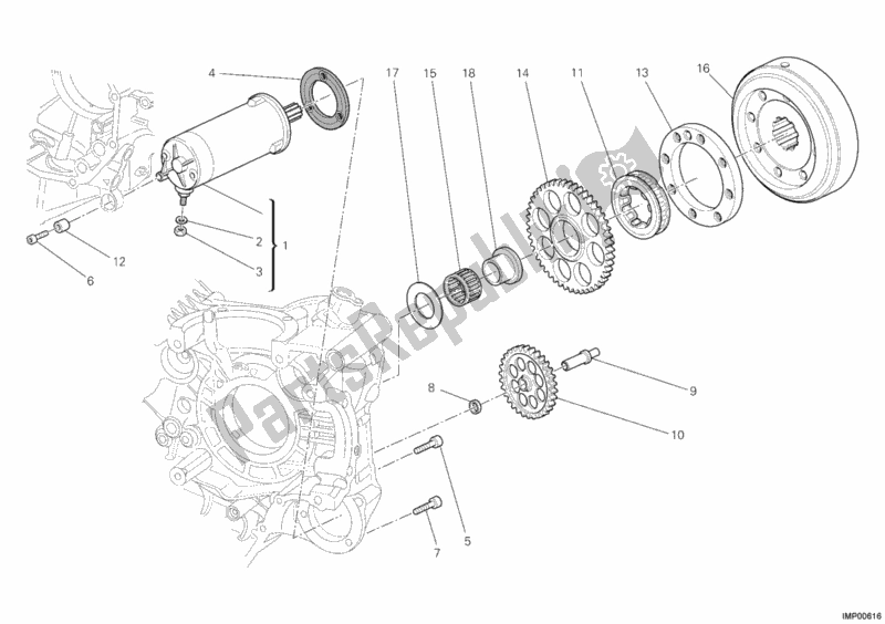 All parts for the Starting Motor of the Ducati Multistrada 1200 S ABS 2010